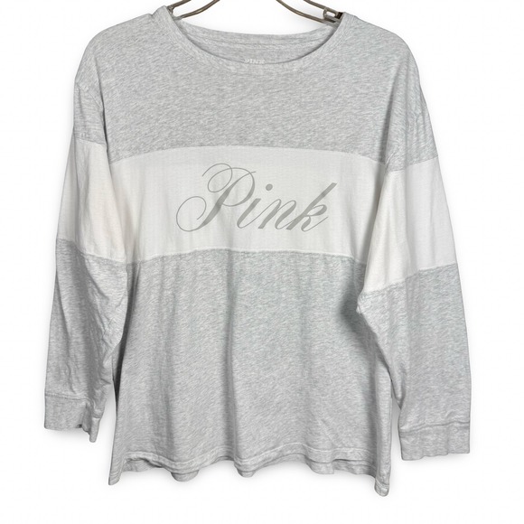 PINK Victoria's Secret Tops - PINK Victoria Secret T Shirt Medium M Loungewear Basic Top Long Sleeve Logo